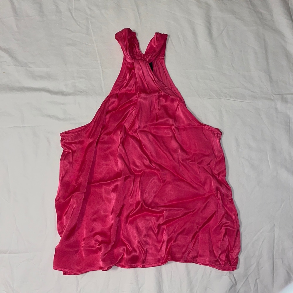Do+be silky hot pink halter top